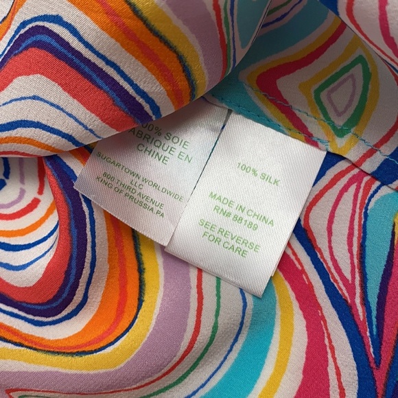 Lilly Pulitzer Rogan aqua multicolor top in Shorely Blue M - Picture 8 of 9